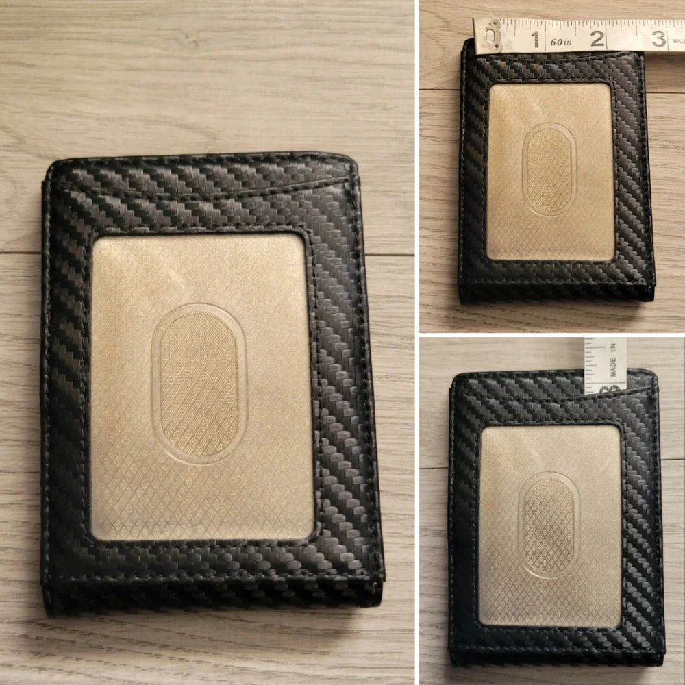 Bulliant Black Leather Slim Zipper Wallet with Card Holdere, 4